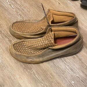 Twisted X Woven Tan Slip-On Loafers